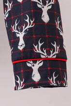 Load image into Gallery viewer, Navy deer print pajamas set