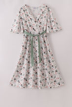 Load image into Gallery viewer, Sage bow tie mom dress