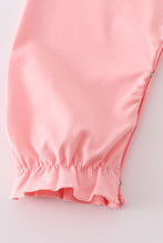 Load image into Gallery viewer, Pink believe embroidery ruffle romper