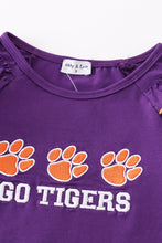 Load image into Gallery viewer, Puprle go tigers embroidery girl top