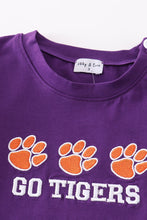 Load image into Gallery viewer, Puprle go tigers embroidery boy top
