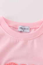 Load image into Gallery viewer, Pink valentine's day love french knot mom&me top