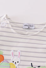 Load image into Gallery viewer, Easter stripe bunny applique boy bloomer set