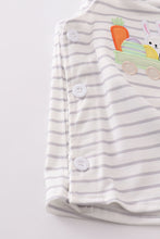 Load image into Gallery viewer, Easter stripe bunny applique boy bloomer set