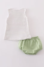 Load image into Gallery viewer, Easter stripe bunny applique boy bloomer set