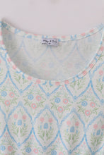 Load image into Gallery viewer, Blue delicate floral print mom dress