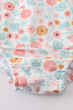 Load image into Gallery viewer, Minty floral bloom print mom swimsuit