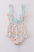 Load image into Gallery viewer, Minty floral bloom print mom swimsuit