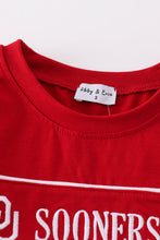 Load image into Gallery viewer, Red sooners embroidery boy set