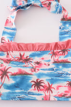 Load image into Gallery viewer, Beach palm print 2pc girl swimsuit