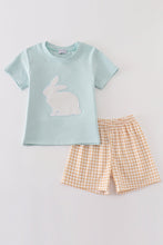 Load image into Gallery viewer, Blue easter bunny applique boy set