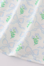 Load image into Gallery viewer, Green leaves bow print mom&me dress