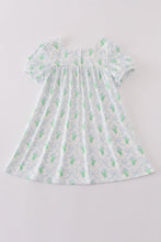 Load image into Gallery viewer, Green leaves bow print mom&me dress
