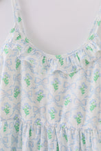 Load image into Gallery viewer, Green leaves bow print mom&me dress