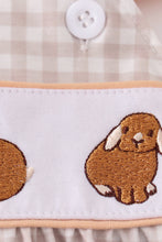 Load image into Gallery viewer, Tan easter bunny embroidery girl bubble