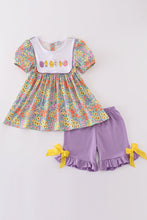 Load image into Gallery viewer, Easter floral bunny egg embroidery girl set
