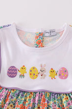 Load image into Gallery viewer, Easter floral bunny egg embroidery girl set