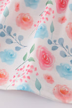 Load image into Gallery viewer, Blue floral print bow bloomer set