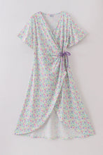 Load image into Gallery viewer, Purple floral print women dress