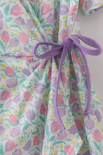 Load image into Gallery viewer, Purple floral print women dress