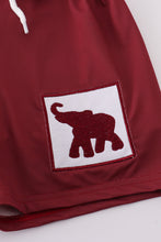 Load image into Gallery viewer, Maroon elephant embroidery swim trunks
