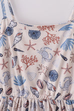 Load image into Gallery viewer, Blue ocean breeze shells print mom&me dress
