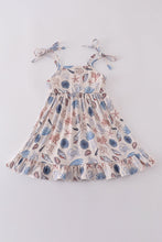 Load image into Gallery viewer, Blue ocean breeze shells print mom&me dress