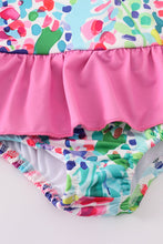 Load image into Gallery viewer, Rainbow garden print one-piece swimsuit