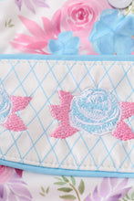 Load image into Gallery viewer, Blue floral embroidery one-piece swimsuit