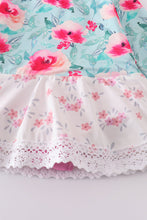 Load image into Gallery viewer, Blushing rose garden print girl one-piece leotard