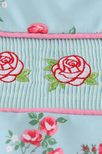 Load image into Gallery viewer, Rosebud bliss print smocked girl one-piece swimsuit