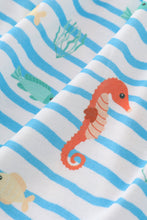 Load image into Gallery viewer, Blue marine creature embroidery dress