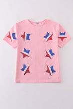 Load image into Gallery viewer, Pink star sequin mom&me top
