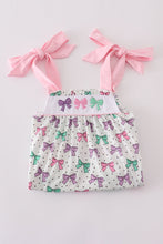 Load image into Gallery viewer, Pink bow embroidery ruffle dress