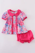 Load image into Gallery viewer, Pink coral reef ruffle bloomer set