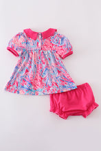 Load image into Gallery viewer, Pink coral reef ruffle bloomer set