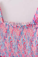 Load image into Gallery viewer, Pink coral reef smocked ruffle dress