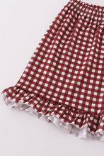 Load image into Gallery viewer, Mississippi MSU embroidery smocked gingham ruffle set