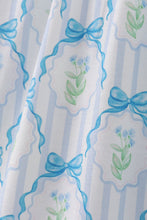 Load image into Gallery viewer, Blue floral bow tie strap mom dress