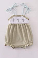 Load image into Gallery viewer, Green farm windmill embroidery ruffle bubble