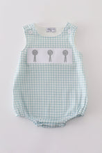 Load image into Gallery viewer, Green farm windmill embroidery gingham bubble