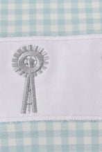 Load image into Gallery viewer, Green farm windmill embroidery gingham bubble