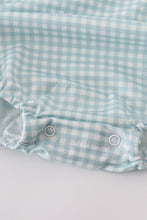 Load image into Gallery viewer, Green farm windmill embroidery gingham bubble