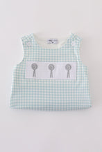 Load image into Gallery viewer, Green farm windmill embroidery gingham bubble