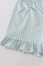 Load image into Gallery viewer, Green farm windmill embroidery ruffle shorts set