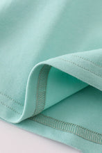 Load image into Gallery viewer, Mint hunting puppy embroidery ruffle dress