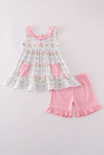 Load image into Gallery viewer, Tea floral bow ruffle shorts set