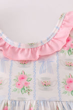 Load image into Gallery viewer, Tea floral bow ruffle shorts set