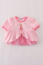 Load image into Gallery viewer, Pink princess embroidery ruffle dress