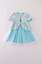 Load image into Gallery viewer, Sky princess embroidery ruffle dress